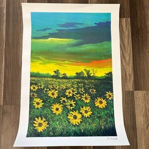 David Najar Sunflower field art print poster